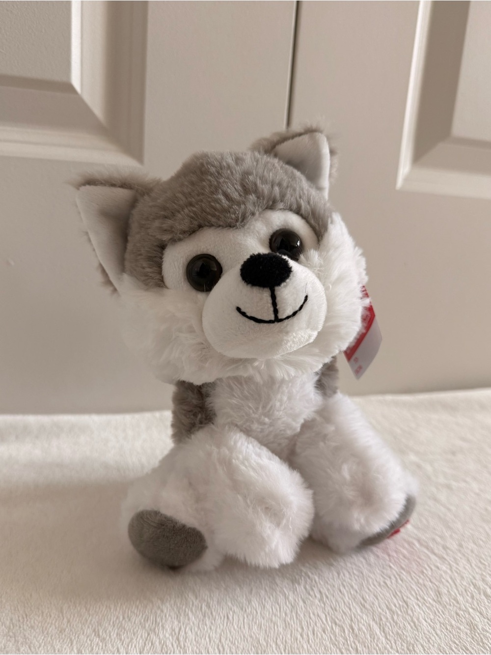 Gray and White Plush Husky Stuffed Animal
